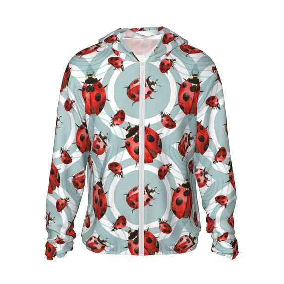 Goofa Insects Printed Women's UPF 50+ Sun Protection Hoodie Jacket Lightweight Long Sleeve Sun Shirt for Women with Pocket Hiking Outdoor-X-Large