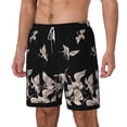 thumbnail image 1 of Goofa Japanese White Crane Printed Men's Swim Trunks Board Shorts Quick Dry Mens Swimming Trunks with Compression Liner,Breathable Fit Hawaii Beach Shorts-3X-Large, 1 of 9