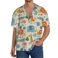thumbnail image 1 of Goofa Jungle Animals Printed Men's Casual Short-sleeved Shirt,Lightweight Breathable Button-down,Summer Casual men's top,Versatile Fashion shirt-X-Large, 1 of 7
