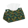 thumbnail image 1 of Goofa Jungle Leopard Yellow Pattern Triangle Square Tissue Box Cover, Modern PVC Leathe Facial Paper Holder,Decorative Holder/Organizer for Bathroom Vanity Countertop, 1 of 9
