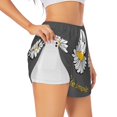 thumbnail image 1 of Goofa Keep Life Simple Daisy Flower Printed Women 2 in 1 Running Shorts,Quick Dry Athletic Workout Shorts,High Waisted Athletic Shorts with Liner Pockets-X-Large, 1 of 9