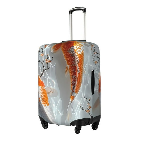 Goofa Koi Fish Water Pattern Luggage Covers For Suitcase,Suitcase Cover Protector Fit 18-32 Inch Luggage-Large
