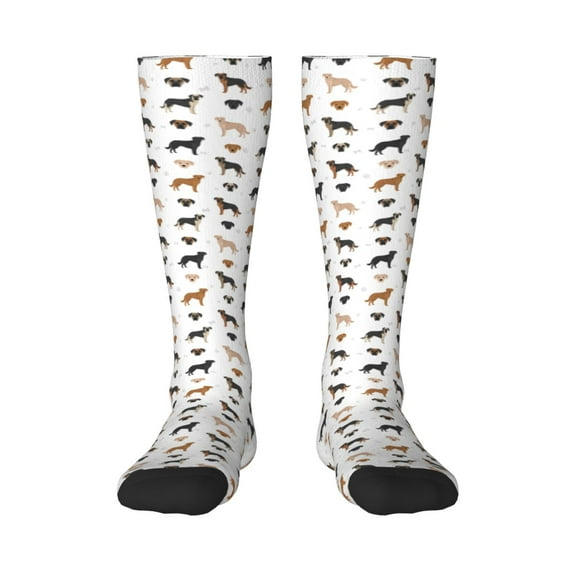 Goofa Labrador Retriever Dog Pattern Adult Stockings, Color-Block Knee High Socks, Comfortable and Breathable, Soft and Stretchable, Sports, and Decoration