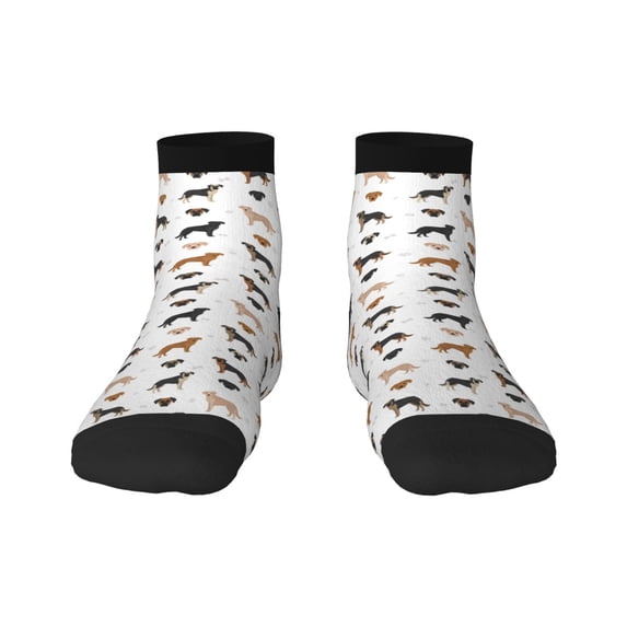 Goofa Labrador Retriever Dog Pattern Non Slip Socks with Grips for Elderly, Crew Socks Yoga Hospital Socks Cushioned Sole Gripper Socks for Men Women