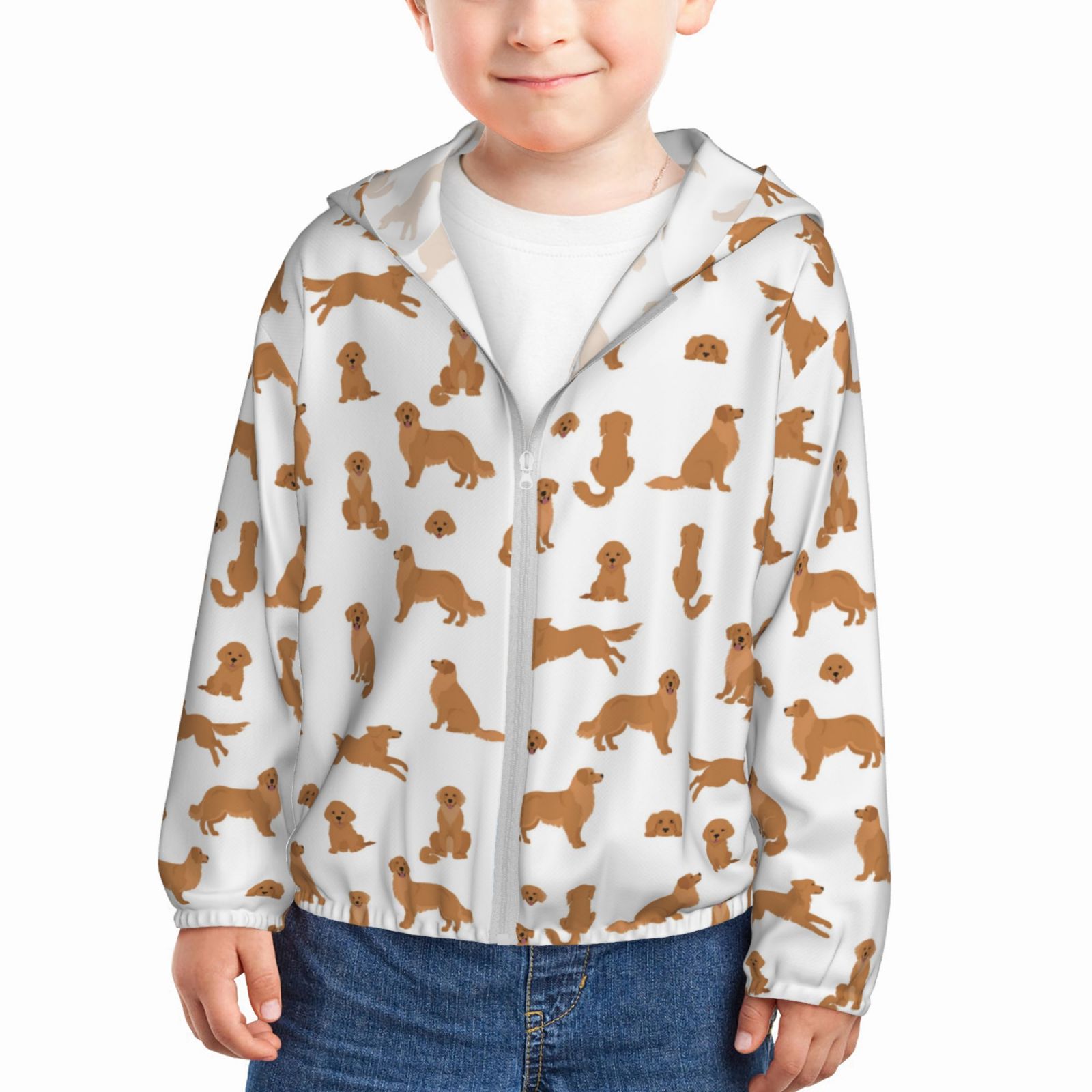 Goofa Labrador Retriever Dog Printed Kids Zip-Up Hoodie Girls Boys ...