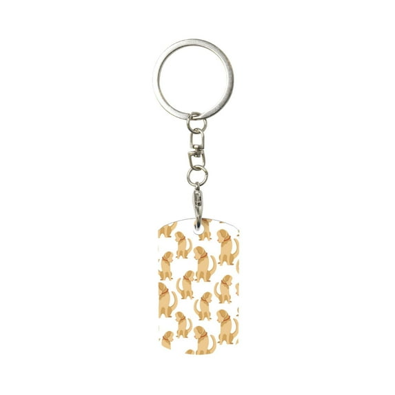 Goofa Labrador Retriever Dog Printed Rectangular Metal Keychain Bag Charm Floral Charm for Purse Keys Metal Keyring Gift for Women Accessories