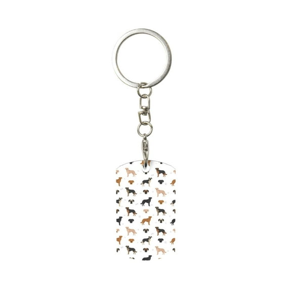 Goofa Labrador Retriever Dog Printed Rectangular Metal Keychain Bag Charm Floral Charm for Purse Keys Metal Keyring Gift for Women Accessories
