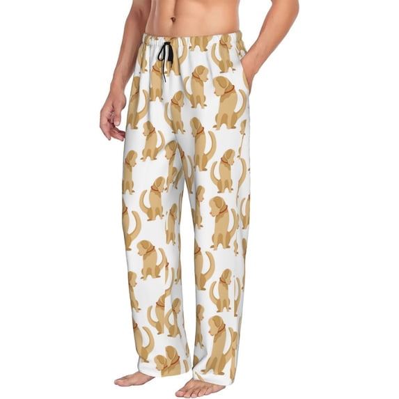 Goofa Labrador Retriever Dog Printed Soft Pajama Pants for Men, Wide Leg Comfy Casual Lounge Yoga Pants-X-Large