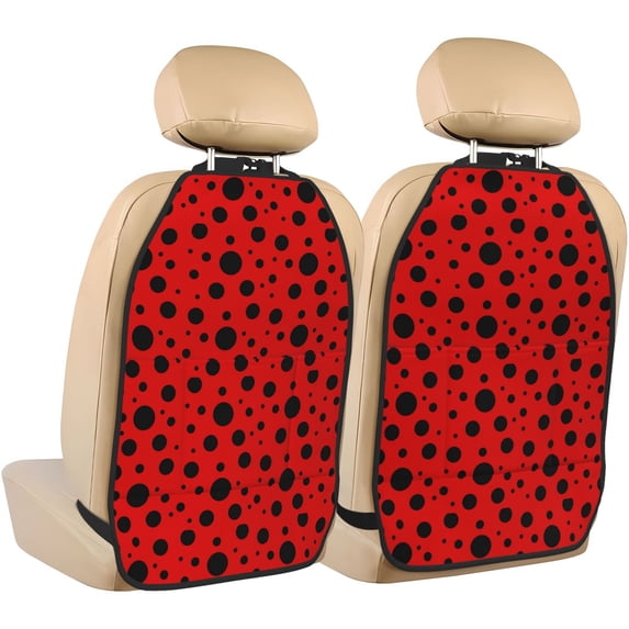 Goofa Ladybug Pattern Pattern Car Back Seat Protector for Kids (2 Pack) ,Anti-kick Storage Mat for Car Seats,Shields from Footprints