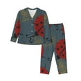 thumbnail image 1 of Goofa Ladybug Printed Women’s 2 Piece Pajama Set Super,Pajamas Women's Long Sleeve Sleepwear Soft Button Down Loungewear Pjs Lounge Set Nightwear-Medium, 1 of 9
