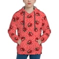 thumbnail image 1 of Goofa Ladybugs On Red Polka Dot Pattern Hooded Sweatshirt for Youth Trendy youth sweatshirt Casual Hoodie for Boys and Girls-Medium, 1 of 6