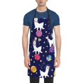 thumbnail image 1 of Goofa Lama in Space Printed Waterproof Apron 33" Chef Aprons for Men Heavy Duty Chemical Work Apron Adjustable Bib Apron, 1 of 9