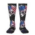 thumbnail image 1 of Goofa Largemouth Bass Fish in USA Pattern Adult Stockings, Color-Block Knee High Socks, Comfortable and Breathable, Soft and Stretchable, Sports, and Decoration, 1 of 6