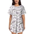 thumbnail image 1 of Goofa Lavender And Butterfly for Womens Cotton 2 Piece Pajamas Set Classic Short Sleeve Pjs Set Soft Button Down Sleepwear Loungewear-XX-Large, 1 of 7