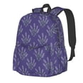 thumbnail image 1 of Goofa Lavender Flowers Pattern Backpack for Students – Large Capacity, Lightweight with Adjustable Shoulder Straps, Perfect for School, Travel, 1 of 8