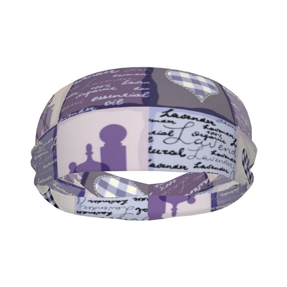 Goofa Lavender Flowers Pattern Sweatbands Sports Headband for Men & Women,Moisture Wicking Athletic headband,Breathable Sweatband,Sports accessories,Workout gear