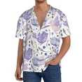 thumbnail image 1 of Goofa Lavender Flowers Printed Men's Casual Short-sleeved Shirt,Lightweight Breathable Button-down,Summer Casual men's top,Versatile Fashion shirt-4X-Large, 1 of 7