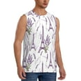 thumbnail image 1 of Goofa Lavender Flowers Printed Men's Sleeveless T-Shirt - Athletic Gym Workout Tank Top for Men - Moisture-Wicking, UPF 30+ Quick-Dry Muscle Tee-3X-Large, 1 of 8