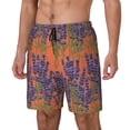 thumbnail image 1 of Goofa Lavender Flowers Printed Men's Swim Trunks Board Shorts Quick Dry Mens Swimming Trunks with Compression Liner,Breathable Fit Hawaii Beach Shorts-3X-Large, 1 of 9