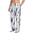 thumbnail image 1 of Goofa Lavender Flowers Printed Soft Pajama Pants for Men, Wide Leg Comfy Casual Lounge Yoga Pants-Medium, 1 of 9