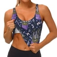 thumbnail image 1 of Goofa Lavender Flowers Printed Sports Bras for Women, High Impact Running Bra Workout Crop Tank Tops Longline Sports Bra Push up-XX-Large, 1 of 9
