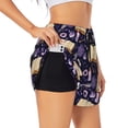 thumbnail image 1 of Goofa Lavender Flowers Printed Women 2 in 1 Running Shorts,Quick Dry Athletic Workout Shorts,High Waisted Athletic Shorts with Liner Pockets-, 1 of 9