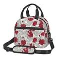 thumbnail image 1 of Goofa Leaves And Anemone Flowers In Red Grey Pattern Lunch Bag ,Insulated Lunch Box, Small Leakproof Cooler Food Lunch Containers Reusable High Capacity Lunch Tote Bags, 1 of 8