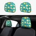 thumbnail image 1 of Goofa Lemon Blue Pattern 2 PCS Car Headrest Cover, Headrest Protector,Universal Interior Car Accessories, 1 of 6
