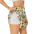 thumbnail image 1 of Goofa Lemon Fruits Vegetables Printed Women 2 in 1 Running Shorts,Quick Dry Athletic Workout Shorts,High Waisted Athletic Shorts with Liner Pockets-Medium, 1 of 9