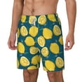 thumbnail image 1 of Goofa Lemon Printed Men's Swim Trunks Board Shorts Quick Dry Mens Swimming Trunks with Compression Liner,Breathable Fit Hawaii Beach Shorts-3X-Large, 1 of 9