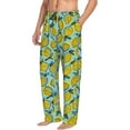 thumbnail image 1 of Goofa Lemon Printed Soft Pajama Pants for Men, Wide Leg Comfy Casual Lounge Yoga Pants-Large, 1 of 9
