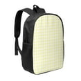 thumbnail image 1 of Goofa Lemon Yellow Checkboard Pattern 17in Student Backpack - School, Travel, Work Bookbag -Laptop Backpack,Water Resistant College School Computer Bag, 1 of 6