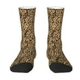 thumbnail image 1 of Goofa Leopard Print Brown Printed Men's Crew Socks, Soft Durable Breathable Moisture-Wicking with Odor Control Cotton socks, 1 of 9