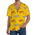 thumbnail image 1 of Goofa Leopard Print Printed Men's Casual Short-sleeved Shirt,Lightweight Breathable Button-down,Summer Casual men's top,Versatile Fashion shirt-Small, 1 of 7