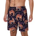 thumbnail image 1 of Goofa Leopard Print Printed Men's Swim Trunks Board Shorts Quick Dry Mens Swimming Trunks with Compression Liner,Breathable Fit Hawaii Beach Shorts-Large, 1 of 9