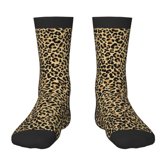 Goofa Leopard2 Pattern Children's Crew Socks, Kids' Daily Wear and Sports Socks, Breathable Socks, Sports Socks, Moisture-Wicking Socks for Children