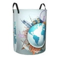 thumbnail image 1 of Goofa Let's go Travel Printed Circular Hamper,Laundry Basket with Handles,Storage Baskets Foldable,Large Capacity Laundry Hamper-, 1 of 8