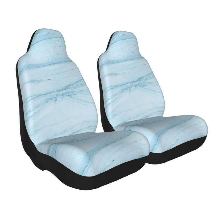 Goofa Light Blue Marble Printed Car Seat Covers Automotive Seat Covers for Cars Trucks and SUVs Quick Setup Universal Fit Elastic Seat Covers 1