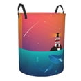 thumbnail image 1 of Goofa Lighthouse and Whale Printed Circular Hamper,Laundry Basket with Handles,Storage Baskets Foldable,Large Capacity Laundry Hamper-Small, 1 of 8