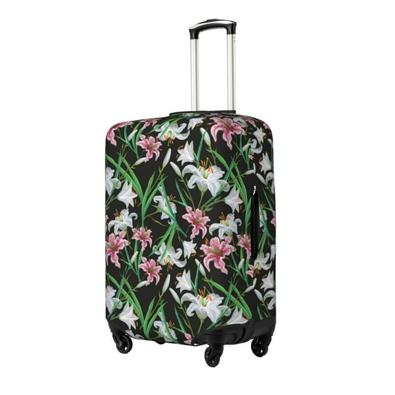 Goofa Lilies Flowers Pattern Luggage Covers For Suitcase,Suitcase Cover Protector Fit 18-32 Inch Luggage-Large