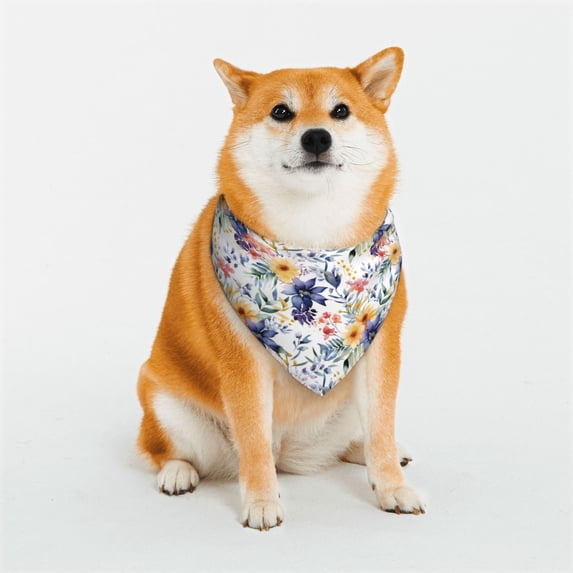 Goofa Lilies Flowers Pattern Pet Scarf Bandana - Adjustable and Comfortable,Dog Scarf Bib Kerchief Breedfor Dogs and Cats-Small
