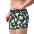 thumbnail image 1 of Goofa Lilies Flowers Printed Men's Boxer Briefs Underwear, Moisture-Wicking Underwear, Trunk,Soft and Breathable Cotton Underwear-Small, 1 of 9
