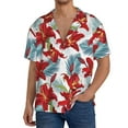thumbnail image 1 of Goofa Lilies Flowers Printed Men's Casual Short-sleeved Shirt,Lightweight Breathable Button-down,Summer Casual men's top,Versatile Fashion shirt-3X-Large, 1 of 7