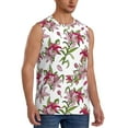 thumbnail image 1 of Goofa Lilies Flowers Printed Men's Sleeveless T-Shirt - Athletic Gym Workout Tank Top for Men - Moisture-Wicking, UPF 30+ Quick-Dry Muscle Tee-3X-Large, 1 of 8