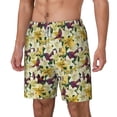 thumbnail image 1 of Goofa Lilies Flowers Printed Men's Swim Trunks Board Shorts Quick Dry Mens Swimming Trunks with Compression Liner,Breathable Fit Hawaii Beach Shorts-Medium, 1 of 9