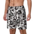 thumbnail image 1 of Goofa Lilies Flowers Printed Men's Swim Trunks Board Shorts Quick Dry Mens Swimming Trunks with Compression Liner,Breathable Fit Hawaii Beach Shorts-Medium, 1 of 9