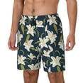 thumbnail image 1 of Goofa Lilies Flowers Printed Men's Swim Trunks Board Shorts Quick Dry Mens Swimming Trunks with Compression Liner,Breathable Fit Hawaii Beach Shorts-3X-Large, 1 of 9