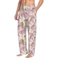 thumbnail image 1 of Goofa Lilies Flowers Printed Soft Pajama Pants for Men, Wide Leg Comfy Casual Lounge Yoga Pants-X-Large, 1 of 9
