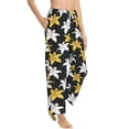 thumbnail image 1 of Goofa Lilies Flowers Printed Soft Pajama Pants for Women, Wide Leg Comfy Casual Lounge Yoga Pants-Small, 1 of 9