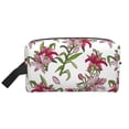thumbnail image 1 of Goofa Lilies Flowers Printed Toiletry Bag with Handle,Large Capacity Travel Makeup Cosmetic Bag for Women, Carry on Airport Airline Compliant Bag, 1 of 9